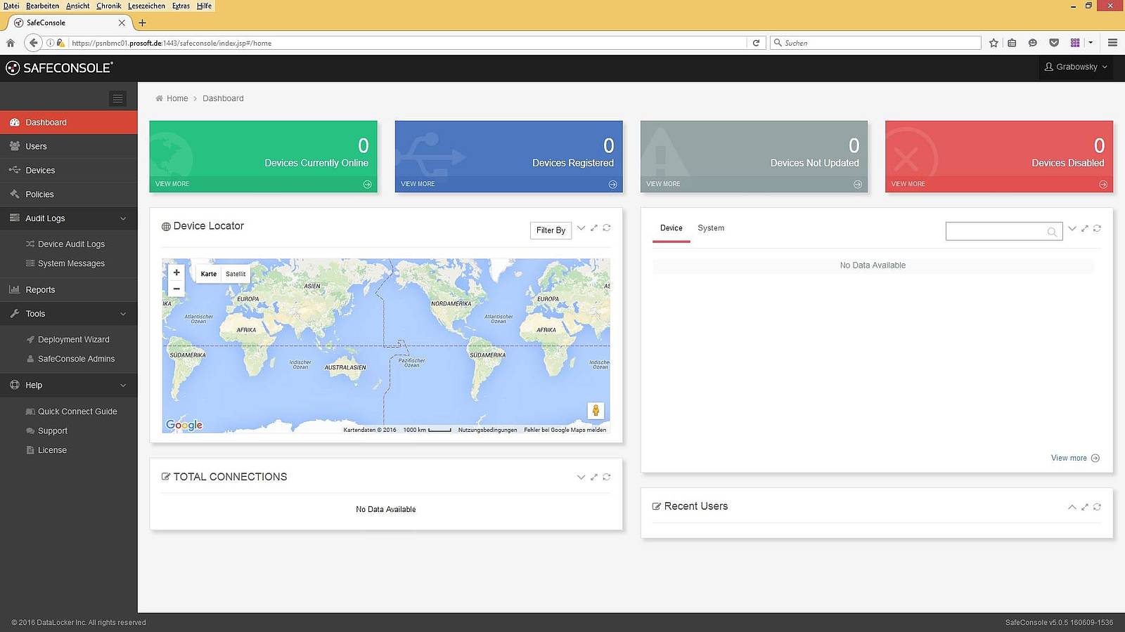 Übersicht über USB-Devices in SafeConsole USB-Device-Management