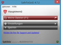Passwort Optionen bei hardwareverschlüsselten USB-Stick