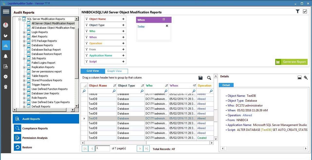 Die Berichte informieren detailliert über alle Änderungen in den jeweiligen Komponenten